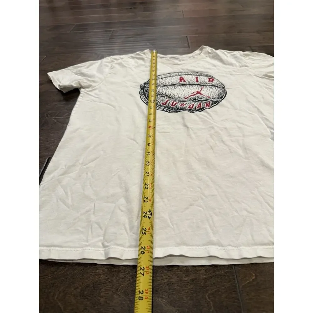 Air Jordan Mens White Air Jordan Basketball Logo Graphic Print T-Shirt Size L